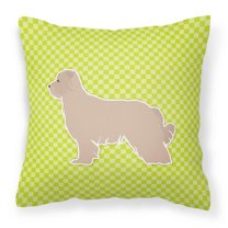 Carolines Treasures BB3818PW1818 Pyrenean Shepherd Checkerboard Green Fabric Decorative Pillow