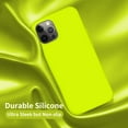thumbnail image 4 of Compatible with iPhone 12 Pro Max case, Silicone Ultra Slim Shockproof Phone Case with [Soft Anti-Scratch Microfiber Lining], 6.7 inch, Fluorescent Green, 4 of 13