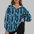 thumbnail image 2 of Womens Plus Size T-Shirt Half Zip Long Sleeve V Neck Trendy Floral Print Loose Fitting Casual Pullover Tee Tops,Multicolor 2,XL, 2 of 5