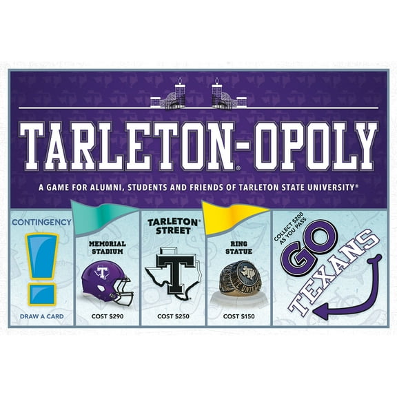Late For The Sky: Tarleton-Opoly - University Themed Family Board Game, Opoly-Style Game Night, Traditional Play Or 1 Hr Version, Ages 8 , 2-6 Players