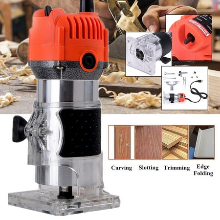 110V 750W 35000PRM 1/4'' Electric Wood Trimmer Laminator Router Joiners Tool