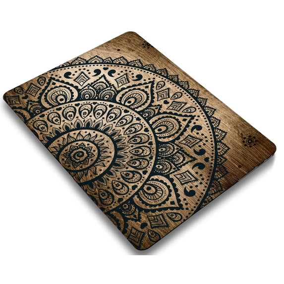KSK KAISHEK Hard Shell Compatible MacBook Air 13"( Touch ID, 2022/2021/2020/2019/2018) + Black Keyboard Cover Model A1932 A2179 A2337 m1, USB Type-C Wood grain 5_1