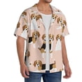 thumbnail image 2 of Yiaed Beagle Dog On Brown Print Mens Casual Wrinkle Free Shirts Short Sleeve Button Down Summer Stretch Dress Shirt-3X-Large, 2 of 5