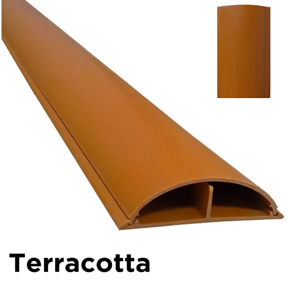 Cable Shield PVC Foor Cord Cover - Model: CSX-4 - Length: 59" - Color: Terracotta - 1 Piece