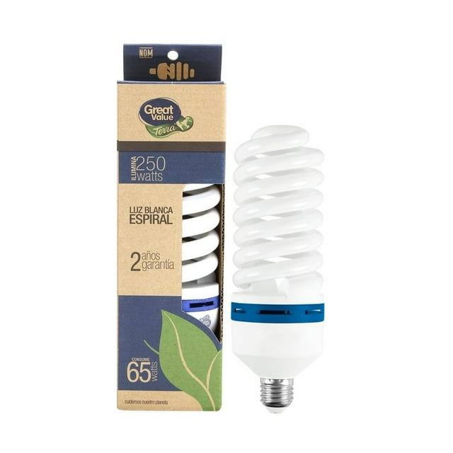 Foco Great Value Terra Espiral Luz Blanca 65 W