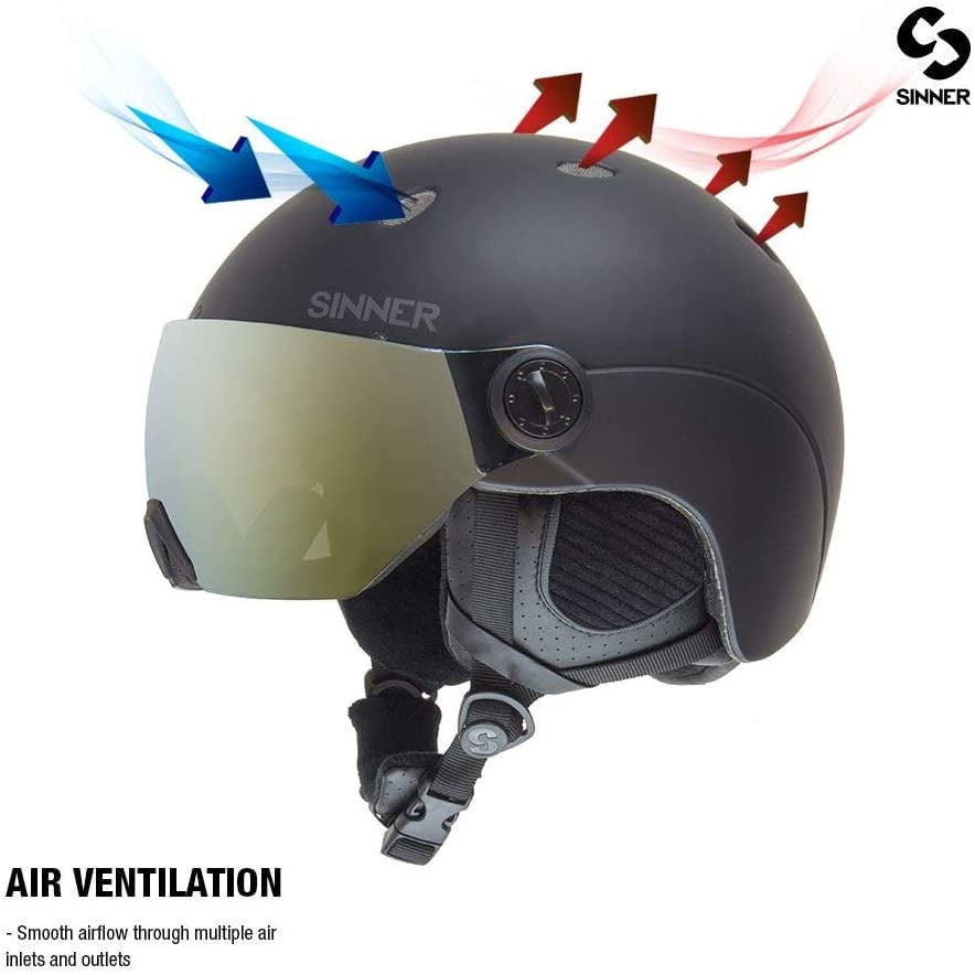 plotseling Aarzelen onkruid SINNER Titan Ski / Snowboard Unisex Vented Helmet with Visor Goggles,  Adjustable - Walmart.com