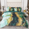 thumbnail image 3 of PERFEMET Full  Comforter Set-6 Pieces Green Marble Comforter Bedding Set Bed in a Bag with Sheets Pillow Cover for All Season(Green,Full), 3 of 9