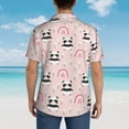 thumbnail image 6 of Xecao Cute Cartoon Panda print Hawaiian shirt - a stylish short-sleeve button-down for men, perfect for casual beach and tropical outings., 6 of 9