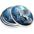 thumbnail image 3 of Fly Unicorn Moon Coasters Absorbent Moisture Non-Slip Drink Coaster Ceramic Stone with Cork Base Desktop Protection Prevent Furniture Damage 2PCS Home Decor, 3 of 6