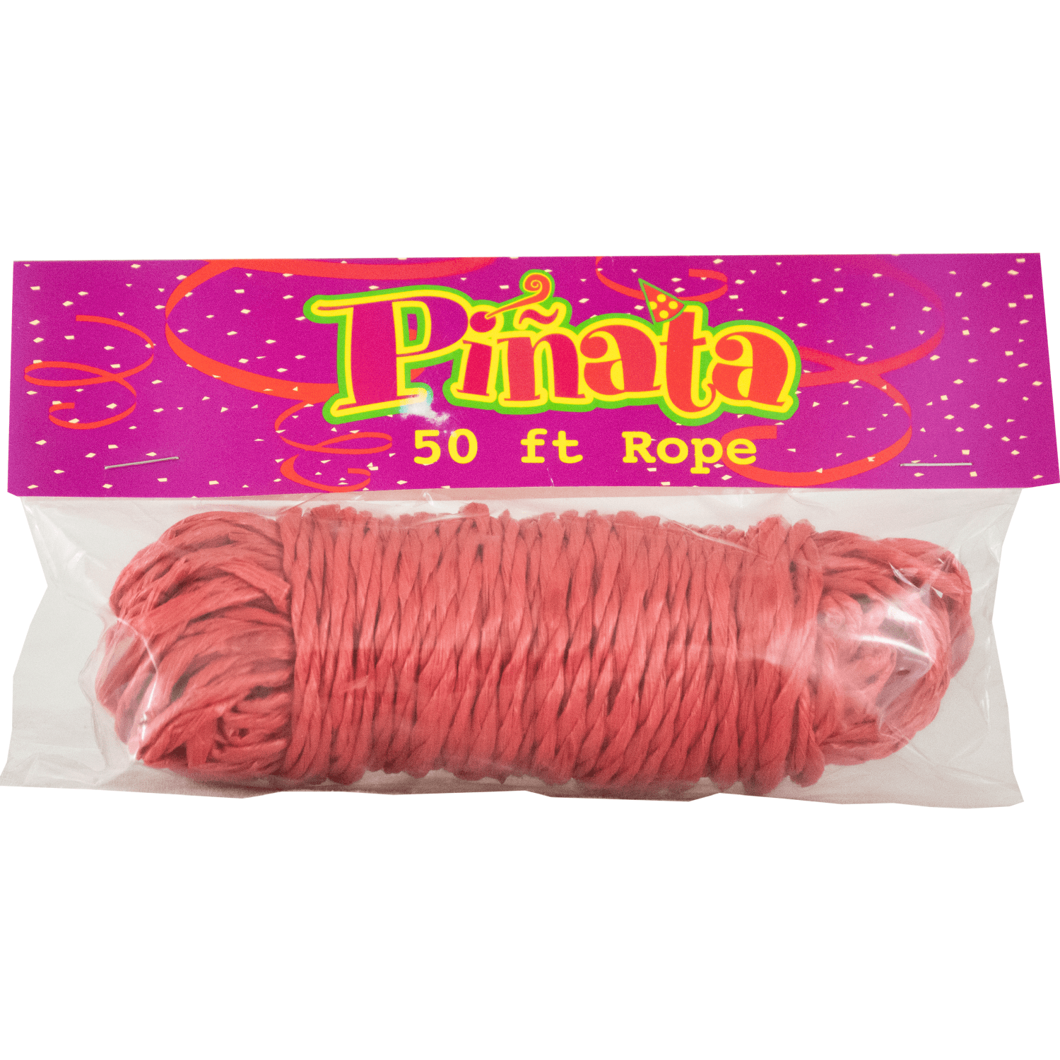 Party Pinata Rope, Red Plastic Cord to Secure Pinatas, 50 Feet