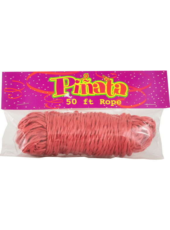 Party Pinata Rope, Red Plastic Cord to Secure Pinatas, 50 Feet