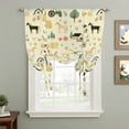 thumbnail image 2 of Cartoon Farmhouse Balloon Curtains for Living Room/French Door, Cute Watercolor Cabin Animals Trees Yellow Tie Up Curtains 63 Inch Length Energy Saving Kitchen Curtains Shades for Windows 42"x63", 2 of 8