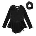 thumbnail image 4 of Yanarno Robe de Patinage Artistique à Sequins pour Filles Robe de Danse Lyrique en Maille Jupe de Gym Noire 10, 4 of 7
