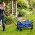 thumbnail image 2 of Outsunny Collapsible Folding Wagon Cart, Utility Garden Cart, Blue, 2 of 10