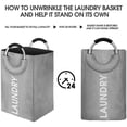 thumbnail image 4 of Large Laundry Basket with Sturdy Padded Handle, Thick Double-stitched Tear-resistant Linen, Light Grey, 4 of 6