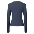 thumbnail image 5 of Chemises à Manches Longues pour Femmes Col en V Sortie Ajustée Crop Top Décontracté Mode Automne 2025, 5 of 5