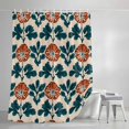 thumbnail image 3 of Shower Curtains for Bathroom, Orange Green Botanical Art Waterproof Fabric Shower Curtain, Summer Greenery Floral Decorative Bathroom Curtain for Bathtub, 36"x72", No Hooks Included, 3 of 9