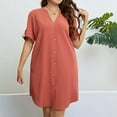 thumbnail image 2 of IROINNID Summer Dresses for Women , Plus Size Wedding Guest Knee Length Dresses for Women with Short Sleeve and V-Neck Summer Outfits Dress, 2 of 6