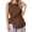 Brown, variant on LEKWK Linen Tops for Women Sleeveless Crew Neck Pleated Waistcoat Lightweight Tie Side Comfy Solid Tank Tops Fashion Beach Vacation Daily Outfits