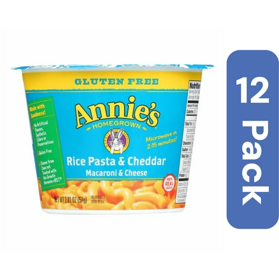 Annie's Homegrown Pasta Cup Rice & Cheddar 2.01 oz (Pack of 12)