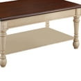 thumbnail image 2 of Benjara Wooden Frame Coffee Table with Turned Legs, Brown and Antique White, 2 of 4