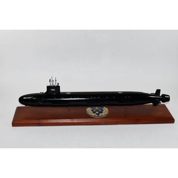 USS John Warner (SSN-785) Block III Submarine Model,US Navy,20 Scale Model,Mahogany,Virginia Class