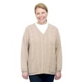 thumbnail image 1 of Silverts Women Cardigan Open Back Knit Sweater, M, Beige, 1 of 2
