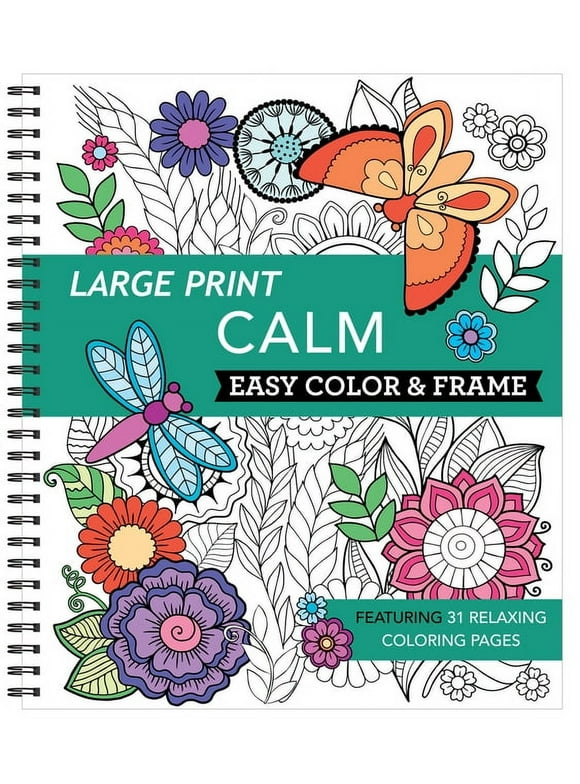 Color & Frame: Large Print Easy Color & Frame - Calm (Stress Free Coloring Book) (Other)