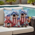 thumbnail image 5 of 4th of July Pillow Covers 2 Pack US Flag Butterfly Pillowcase Waterproof Outdoor Throw Pillow Cover for Patio Garden Square Cushion 26”x26”, 5 of 9