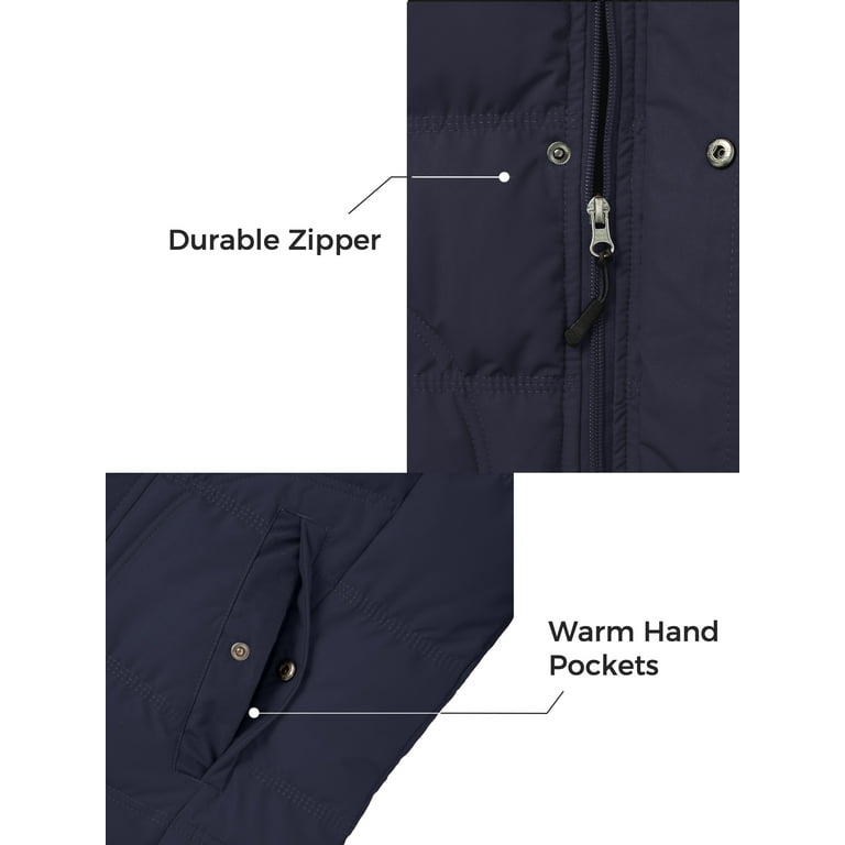 Wantdo Men's Big and Tall Puffer Jacket Winter Puffer Coat Insulated Winter  Jacket Navy XL 