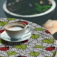 thumbnail image 2 of Ambesonne Ladybugs Fitted Round Tablecloth, Ecological Inspiration, 40"- 44" Diameter, Green Black Red, 2 of 5