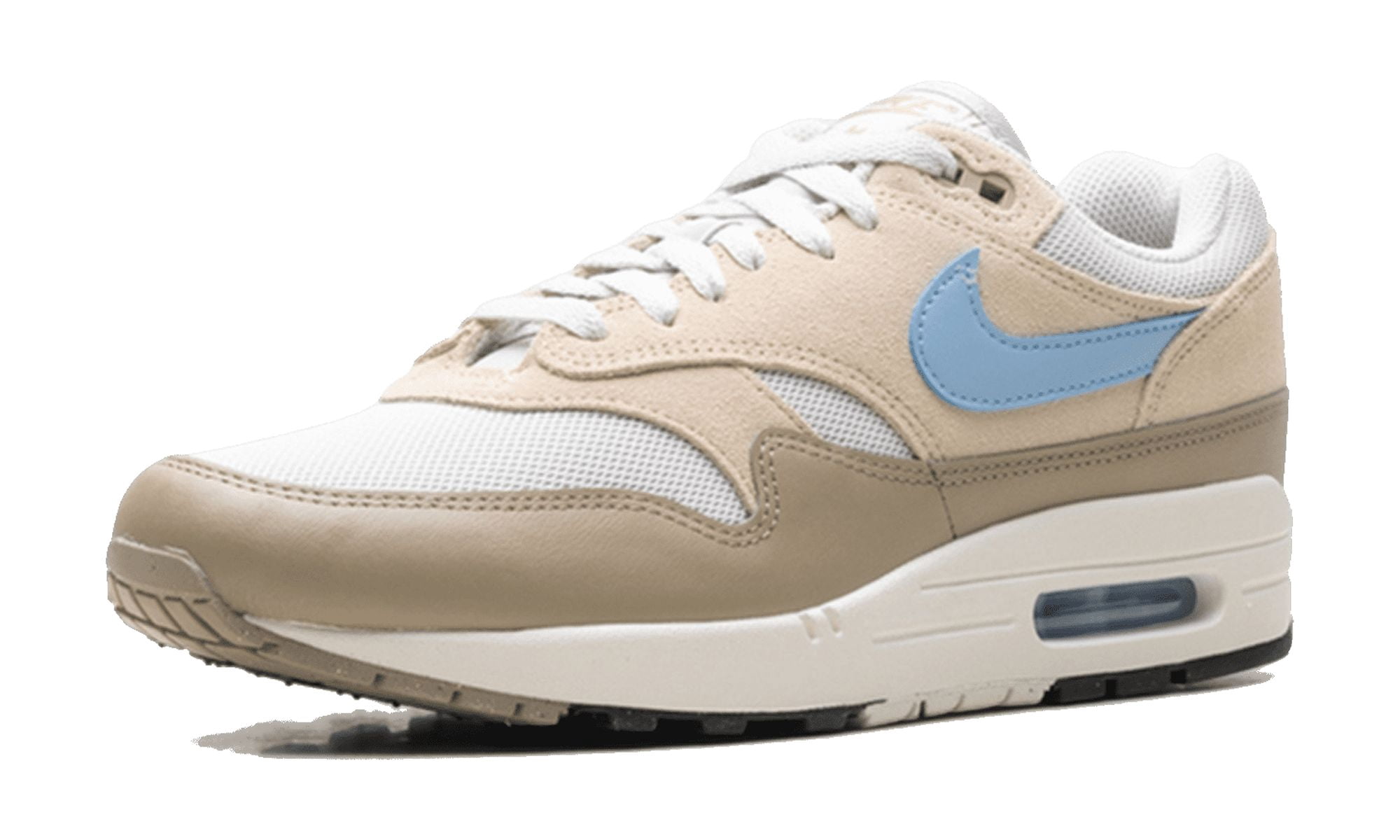 NIKE MENS Air Max 1 Essential "Light Bone Psychic Blue" FZ5808 009 from Stadium Goods