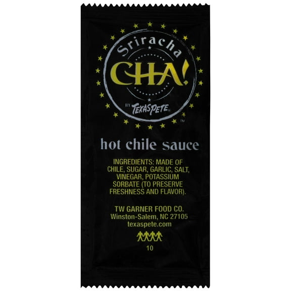 (Price/Case)Texas Pete 7 Gram Cha Sriracha Hot Chile Sauce 200 Packets - 1 Per Case