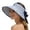 A-Navy88, variant on Womens Straw Visor Large Brim Foldable Striped Sun Hat With Bow Tie Beach & Vacation Sun Hat