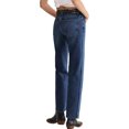 thumbnail image 3 of Women Middle Waist Light Washed Straight Leg Denim Pants Casual Ankle Jeans, 3 of 7