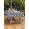 thumbnail image 4 of 54x80 Inch Outdoor Tablecloth with Umbrella Hole Zipper Rectangle Modern Geometric Grey Rectangular Tablecloths Outside Waterproof Abstract Classic Moroccan Minimalist Patio Table Cover for Picnic, 4 of 8
