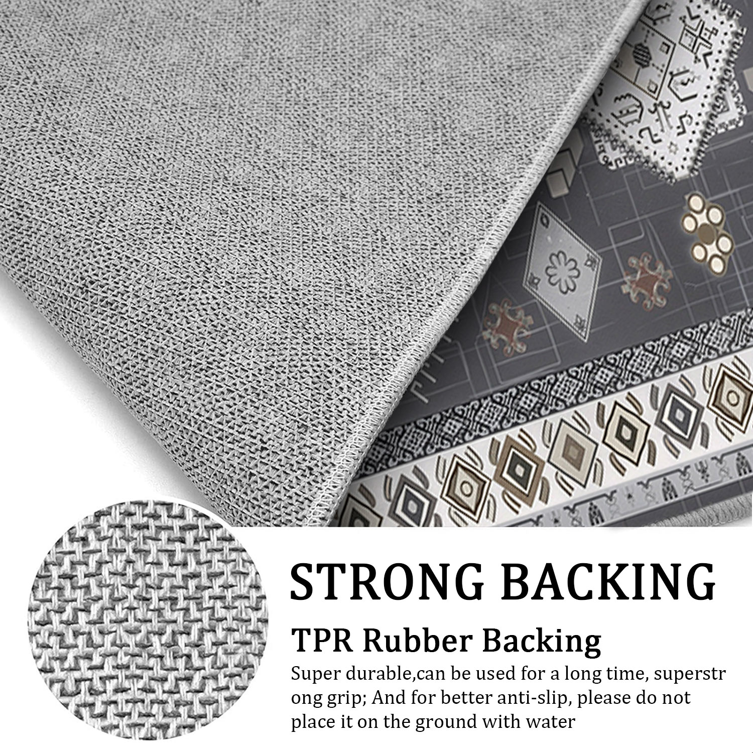 TECHVIDA 2'x8' Hallway Runner Rug Boho,Non Slip Machine Washable Rugs for Hallway Kitchen,Dark Grey