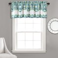 thumbnail image 1 of Lush Decor, Rideau Simple Style Bohème à Motif Cachemire Damassé Bleu et Vert Clara Valance, 18” x 52, 1 of 5