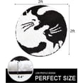 thumbnail image 4 of 24in Round Funny Black and White Yin Yang Cat Non Slip Bath Mat, 4 of 6