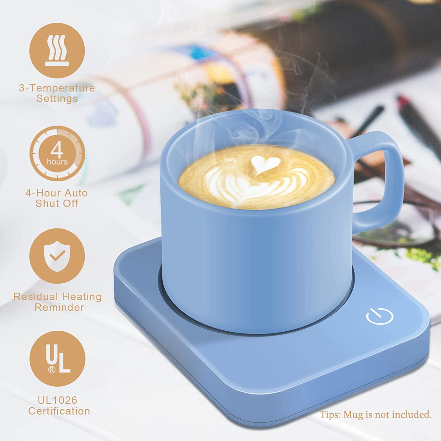Mug Warmer for Desk with Auto ON/Off, Coffee Mug Warmer with 3 Tempera –  HeartFlowing