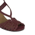 thumbnail image 4 of XYD Women Stylish Round Open Toe Block Heel Braided Sandals Ankle Strap Slingback Chic Night-out Party Shoes Size 7 Deep Burgundy, 4 of 4