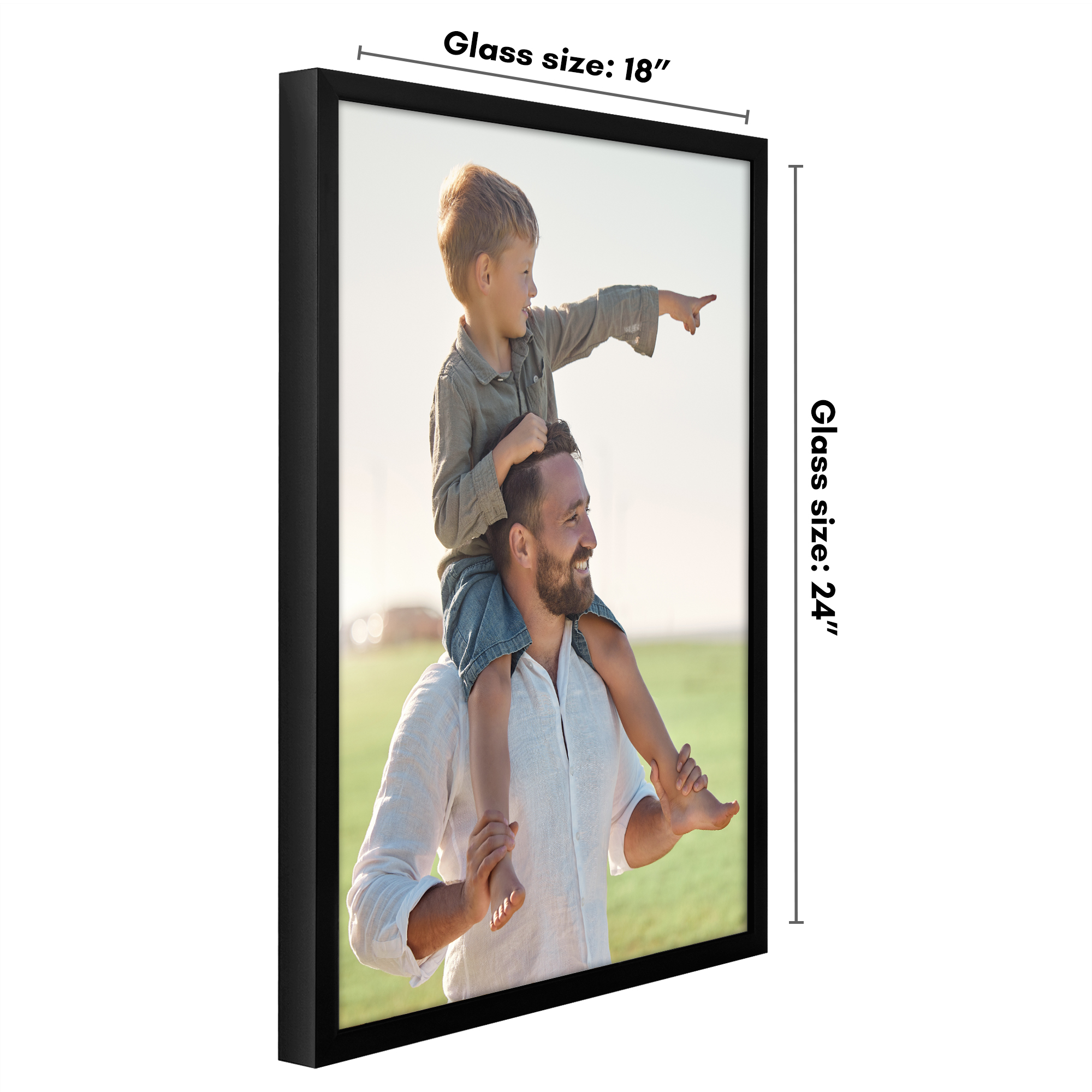 Americanflat 18x24 Poster Frame with Polished Plexiglass Soho Collection Gallery Style Deep Molding - Black