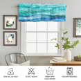 thumbnail image 4 of Rod Pocket Window Valances Abstract Marble Ombre Blue Ocean Wave Short Kitchen Curtains Nautical Coastal Sea Window Treatment Drapes for Bedroom Bathroom Living Room 42x18In,1 Panel, 4 of 9