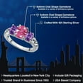 thumbnail image 2 of Gem Stone King 925 Sterling Silver Pink Zirconia and Purple Amethyst Filigree Style 3 Stone Ring for Women (2.11 Cttw, Oval 8X6MM and 6X4MM, Size 6) (Size 6), 2 of 6