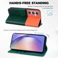 thumbnail image 2 of Cute Cartoon Wallet Phone Case for Samsung Galaxy A34 5G with Card Holder Soft PU Leather Kickstand Cover for Men and Women Magnetic Shockproof Protective with Lanyard, Darkgreen, 2 of 9