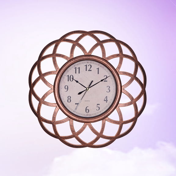 COSMOBETTY Dial Clock Vintage Wall Clock 1Set Dark Brown Time Telling