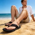 thumbnail image 3 of BERANMEY Men's Flip Flops with Arch Support Comfortable Thong Sandals for Men with Cushioned Footbed Wide Toe Box Non-Slip Design Perfect Summer Beach Shoes, 3 of 8