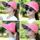 thumbnail image 4 of Qarigey Gorra panamá plegable de ala ancha ajustable enrollable, visera para niña, playa de verano Sombreros caqui, 4 of 6