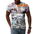thumbnail image 1 of Mode Été Hip Hop Personnalité Graffiti T-shirt Homme Intéressant Harajuku Décontracté Impression 3D Manches Courtes Col Rond Tees Tops, 1 of 5