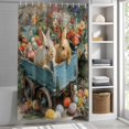 thumbnail image 6 of Easter Bunny Small Stall Shower Curtain, Waterproof Shower Curtains for Bathroom, Rabbits Spring Flowers Eggs Country Vintage Washable Fabric Bath Curtain for Bathtub with Hooks 36x72 Inches, 6 of 9